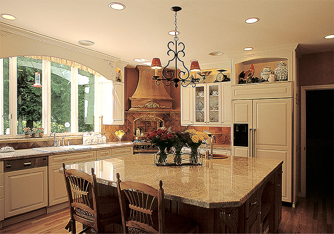 Large kitchen with center island